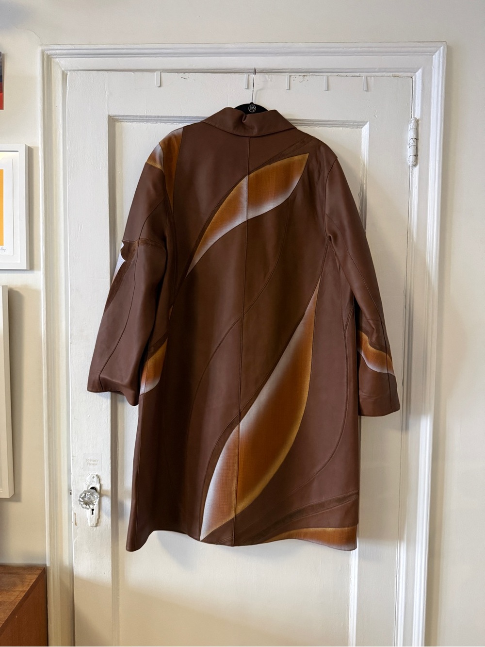 Tory Burch Brown Leather Jacket with Gold Button - Picture 2 of 7